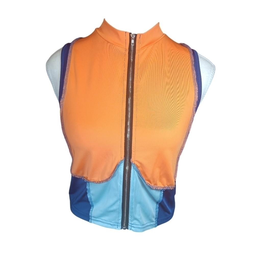 Women's Size L Colorblock Sleeveless Workout Top